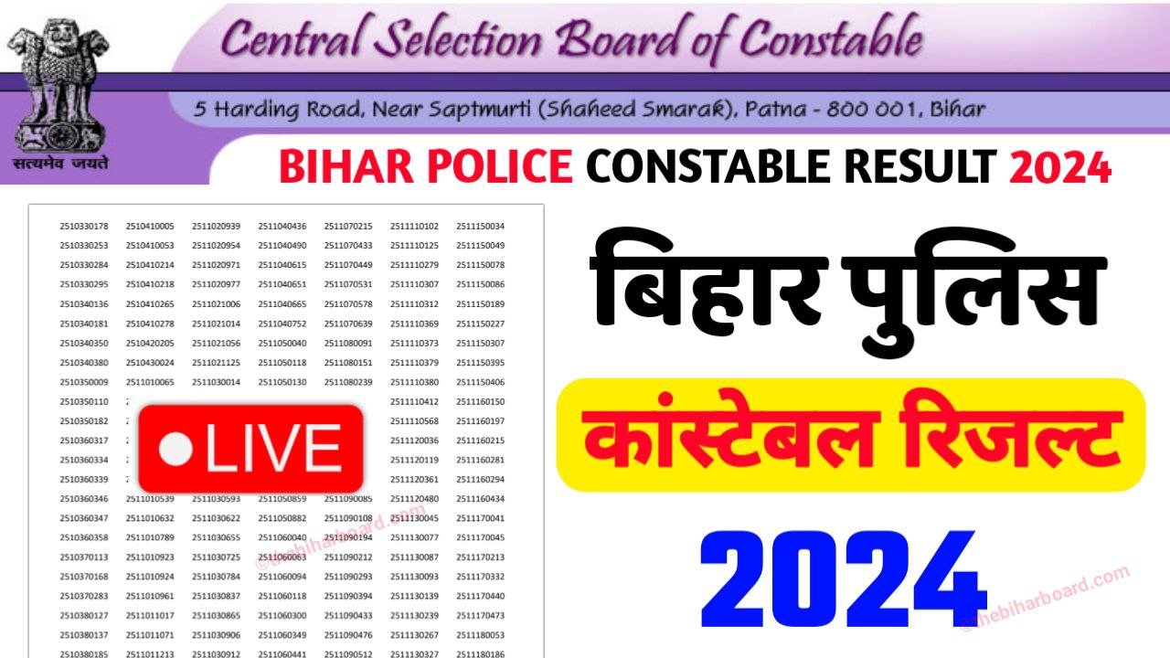 Bihar Police Constable Result 2024