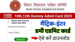 Bihar Board 10th 12th Dummy Admit Card 2025