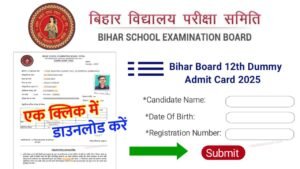 Bihar Board 12th Dummy Admit Card 2025 Download