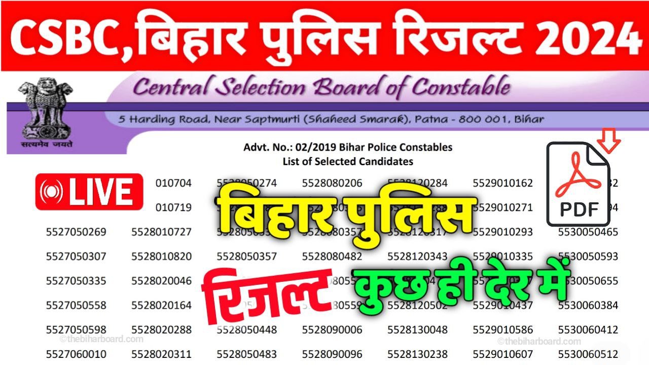 Bihar Police Result 2024 Link