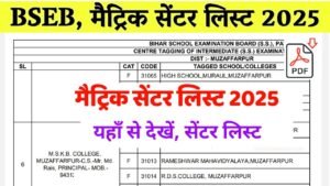 Class 10th Exam Center List 2025