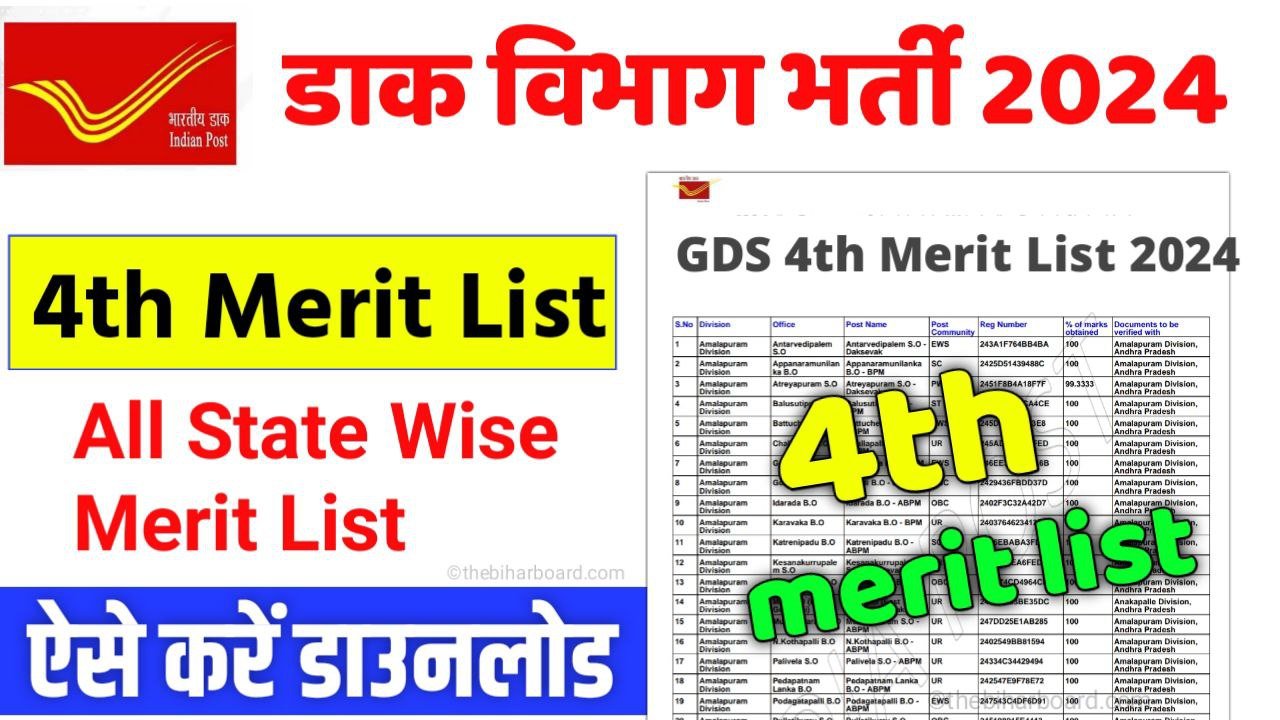 GDS 4th Merit List 2024