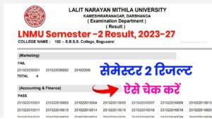 LNMU Semester 2 Result 2023-27